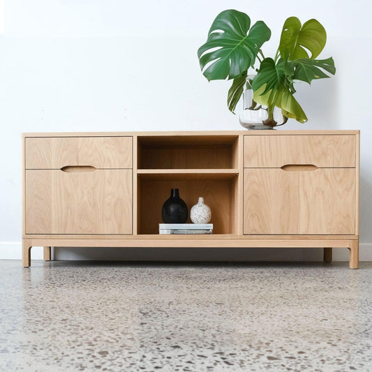 Clifton Entertainment Unit in American Oak-Raw