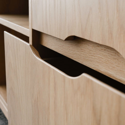 Clifton Entertainment Unit in American Oak-Raw