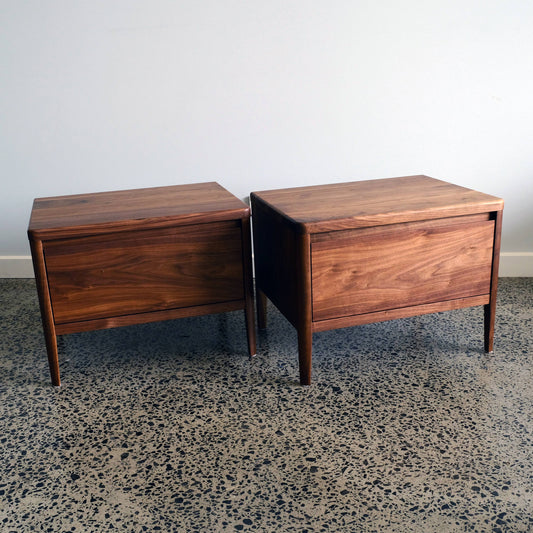 Mayfield Bedside Tables in Walnut - 600w x 450h