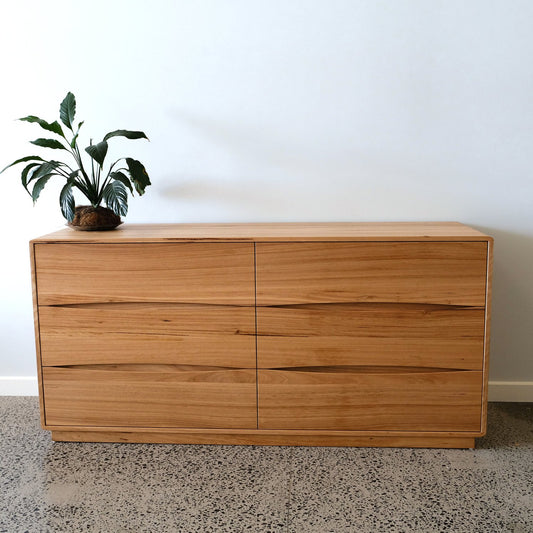 Plymouth Curve Plinth Dresser in Blackbutt - 1800w x 850h x 550d