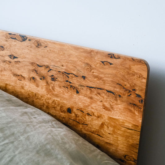 Plymouth Panel Timber Bed in Birdseye Stringybark - Queen