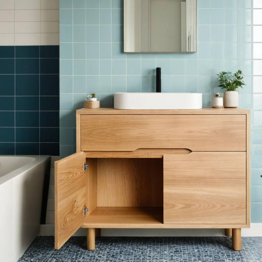 Bristol Timber Freestanding Vanity in American Oak