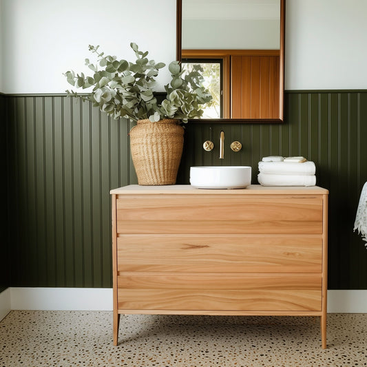 Mayfield Freestanding Vanity in Tasmanian Oak