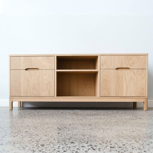 Clifton Entertainment Unit in American Oak-Raw