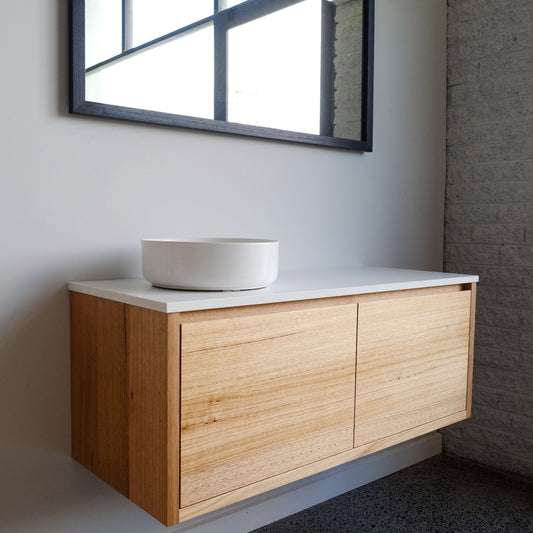 Heathcote Floating Vanity in Tas Oak - 2 door