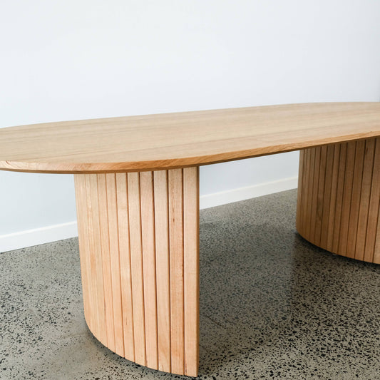 Golburn Pill Dining Table in Tas Oak - 2500 x 1100mm