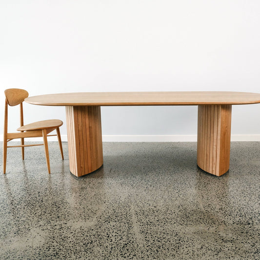 Golburn Pill Dining Table in Tas Oak - 2500 x 1100mm