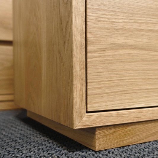 Heathcote Plinth Bedside Tables in American Oak