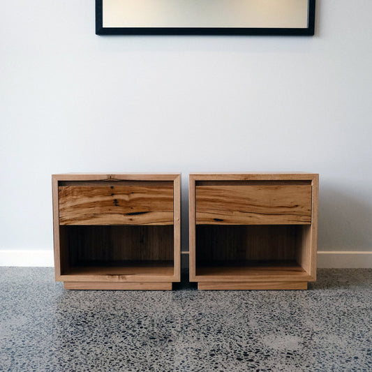 Heathcote Plinth Bedside Tables in Wormy Chestnut