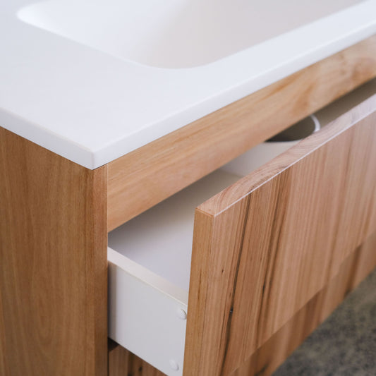 Lansdowne Pull Floating Bathroom Vanity in Blackbutt