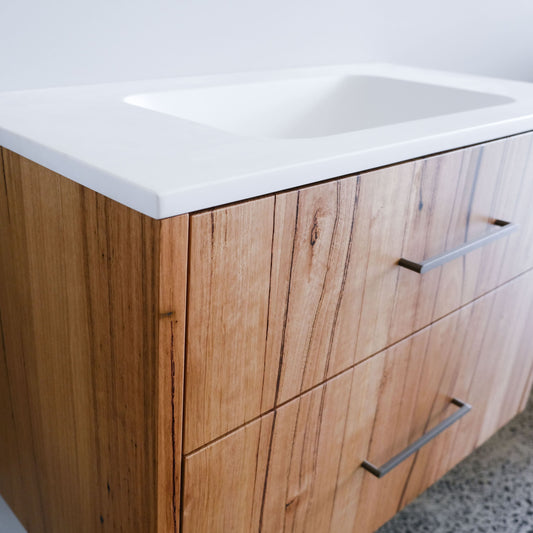 Solid surface integrated basin vanity top