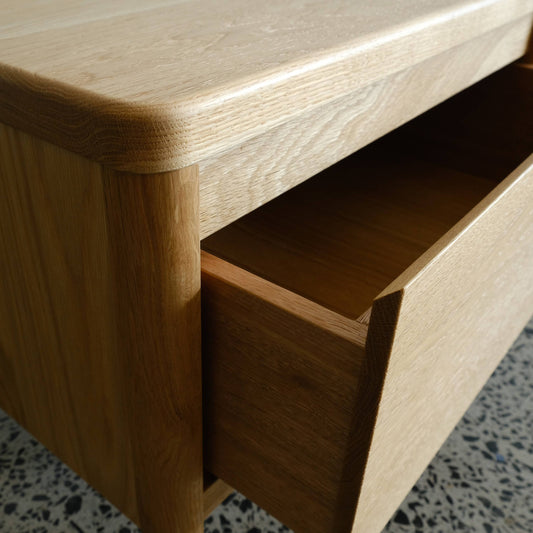 Mayfield Bedside Tables in American Oak