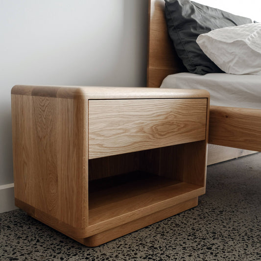 Plymouth Plinth Bedside Tables in American Oak