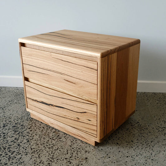 Plymouth Plinth Bedside Tables in Wormy Chestnut