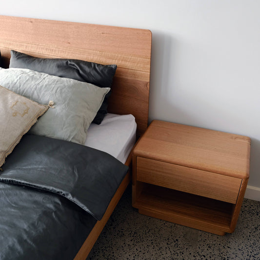 Plymouth Panel Timber Bed in Tas Oak