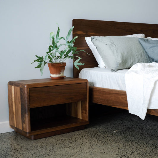 Plymouth Panel Timber Bed in Walnut