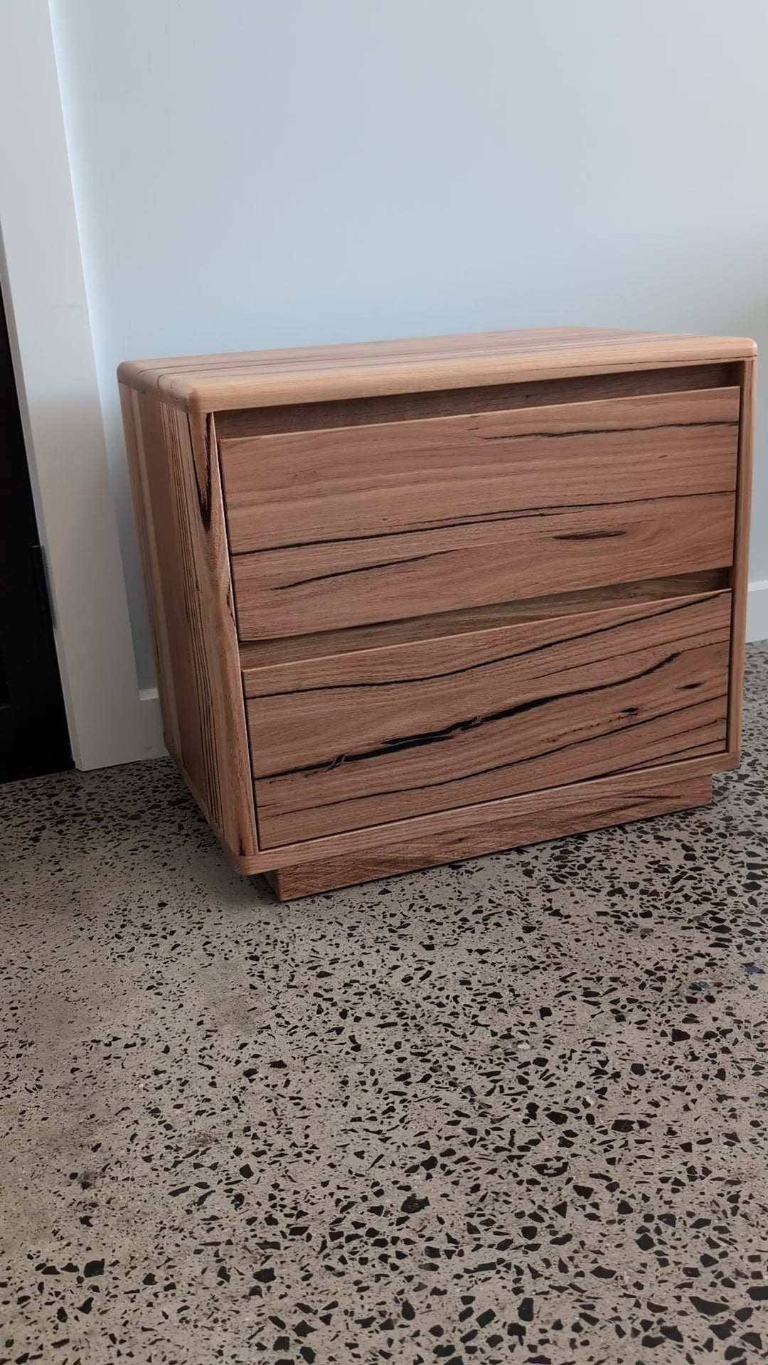 Plymouth Plinth Bedside Tables in Wormy Chestnut